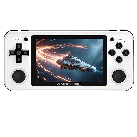 Anbernic RG351P Handheld Game Console RG353P Retro Gaming Console Portable Game Console Linux and Android Dual OS 3.5" IPS Screen 64G TF Card 3500mAh Battery Support 5G WiFi 4.2 Bluetooth White