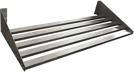304 Stainless Steel Standard Wall Shelf, Cookware Storage Organizer, Kitchen Wall Pot Pan Rack,With 6 Hooks, Capacity 200 lb (23.5" x 11.5") suitable for Electric or Induction Cooker