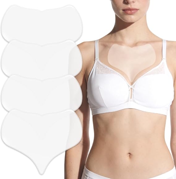4PCS Silicone Chest Wrinkle Patches, Anti-Wrinkle Silicone Patches for Chest, Chest Wrinkle Pads for Smooth Skin, Effective Silicone Patches for Wrinkle-Free Chest