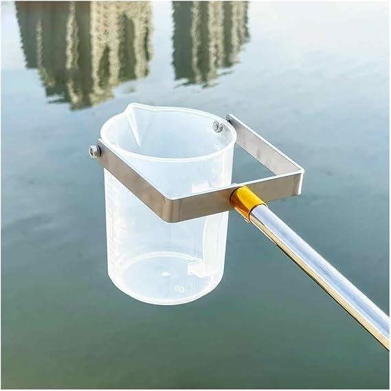 500ml 1000ml Telescopic Water Sampler, Stainless Steel Rod with Pendulum Beaker for Environmental Monitoring, River Water Sampling(White 500ml,1.49~7m)