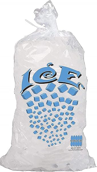 Perfect Stix Icebag 10lb- 25 Count Ice Bag with Twist Tie Enclosure, 10 lbs (Pack of 25)