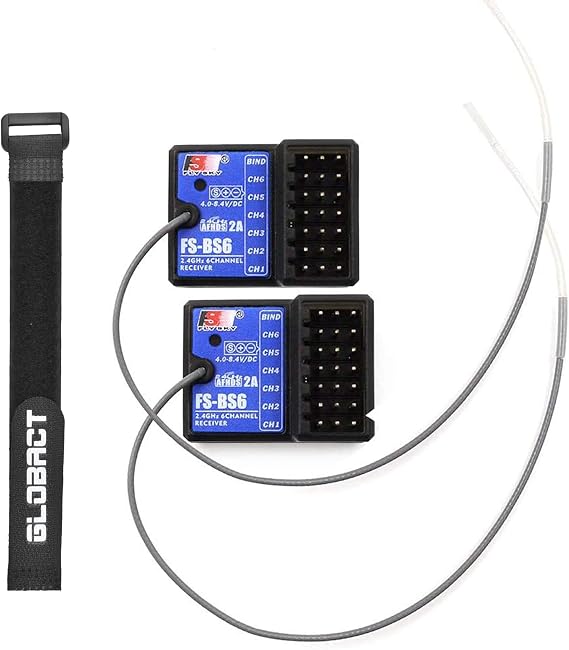 Globact FlySky FS-BS6 Receiver 2.4Ghz 6CH AFHDS2 for FlySky FS-GT5 RC Car Boat Transmitter | 2.4Ghz 6CH Long Range AFHDS2 Surface Receiver Fits RC Car RC Boat