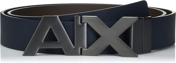 A|X ARMANI EXCHANGE Men's Split Leather Double Sided Large Logo Belt
