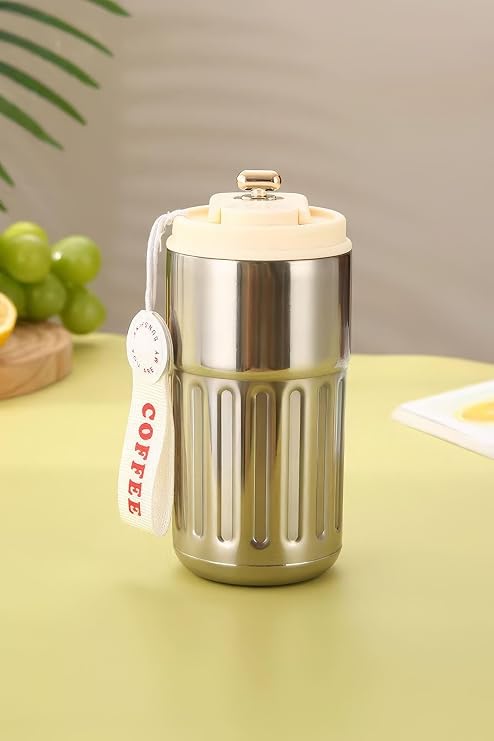 316 L Silver 420 ml Vakumlu Sıcak Soğuk Kahve El Termos Mug cin486slv