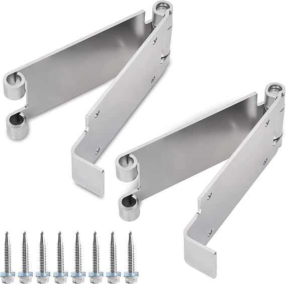 1 Pair Low Headroom Garage Door Top Brackets/Hinges Works with Standard 12" or 15" Radius Track Standard Garage Door Parts and Compatible with Clopay, Hurricane Brackets