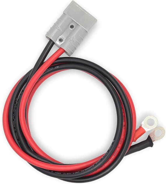 50 A 600 V Anderson Connector Plug with O-Ring Battery Connector Cable 8 AWG 100 cm (39.37 inch) Cable Battery Quick Connector Forklift Plug Wire Trailer Power Storage Harness Power Forklift