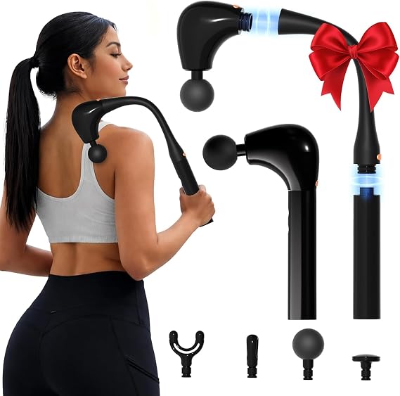 Massage Gun Deep Tissue 2-in-1 Detachable with Extension Handle | Percussion Massage for Pain Relief,Back Massager,for Shoulder Neck Waist Thigh,Upgraded Deep Tissue Relief