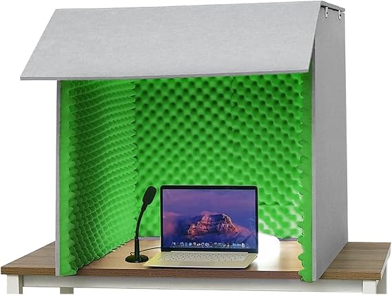 Soundproof Isolation Booth, Portable Vocal Recording Shield, Absorbing Acoustic Box for Studio Recording and Voice Overs