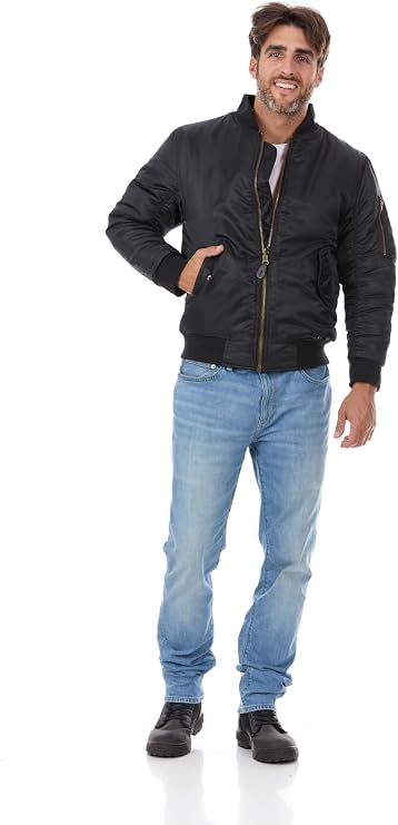 North 15 Bomber Jacket Men, Men's MA-1 Bomber Jacket Lightweight, Flight Jackets for Men Military, Pilot Jacket