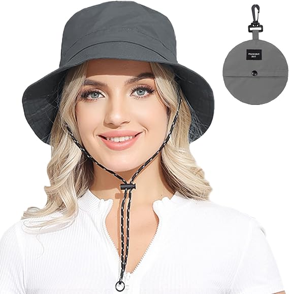 Packable Bucket Hat for Women Men Waterproof UV Protection Sun Hat