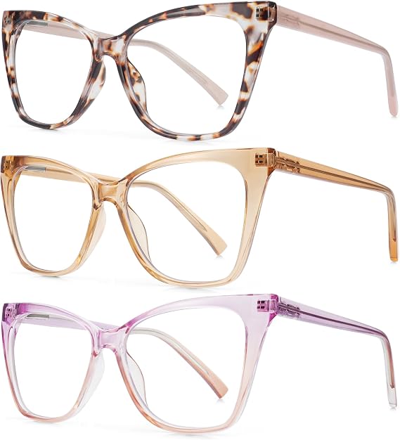 Reading-Glasses Women Blue-Light Blocking: Fashion Readers for Men with Blue Light Computer Blocker 3 Pack