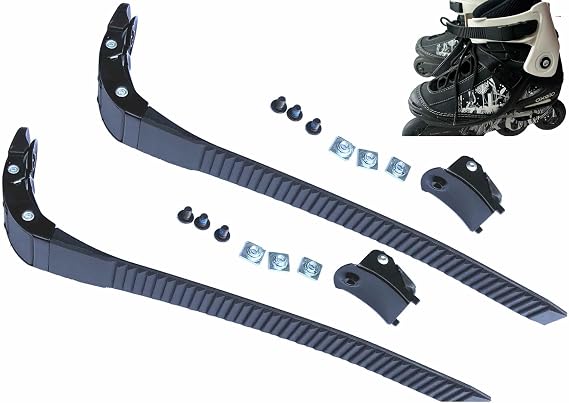 Alemon 2 Pieces Replacements Inline Roller Skating Shoes Energy Strap with Screws Nuts Skates Buckles Accessory,3 Colors Black Blue Pink