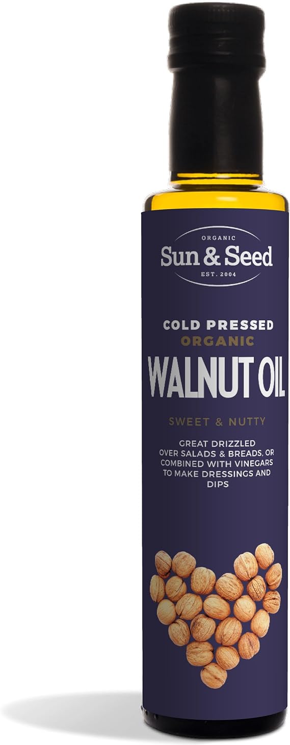 Walnut Oil by Sun & Seed | Organic & Cold Pressed | Made from 100% European Walnuts | 250ml