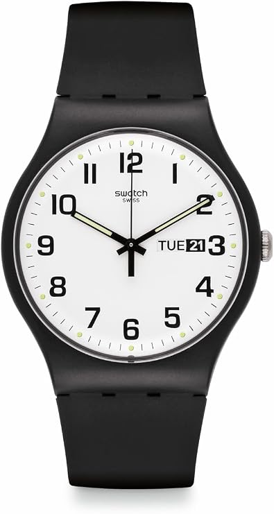 Swatch New Gent Biosourced Unisex Watch Casual Polymer Black Quartz Waterproof Twice Again