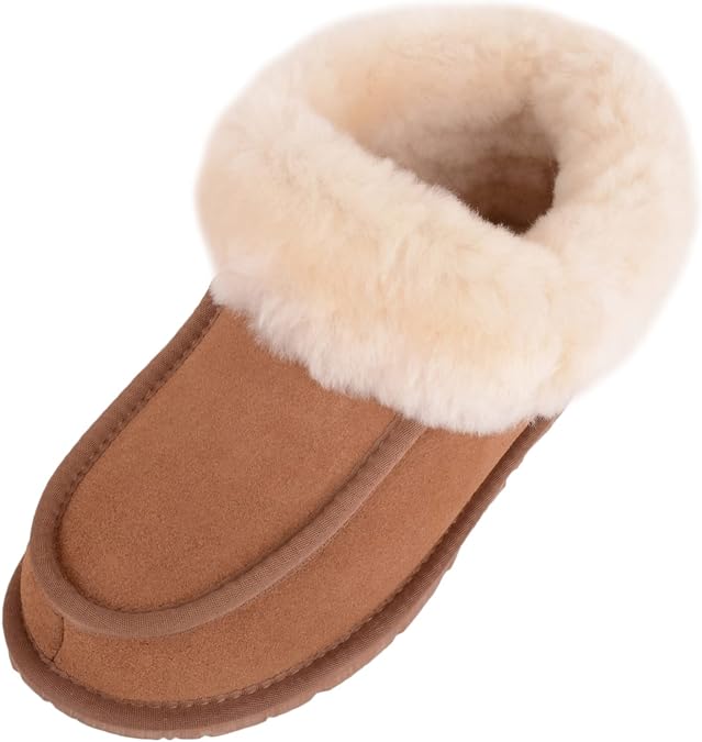 SNUGRUGS Fern, Women's Sheepskin Slipper Boot with Rubber Sole