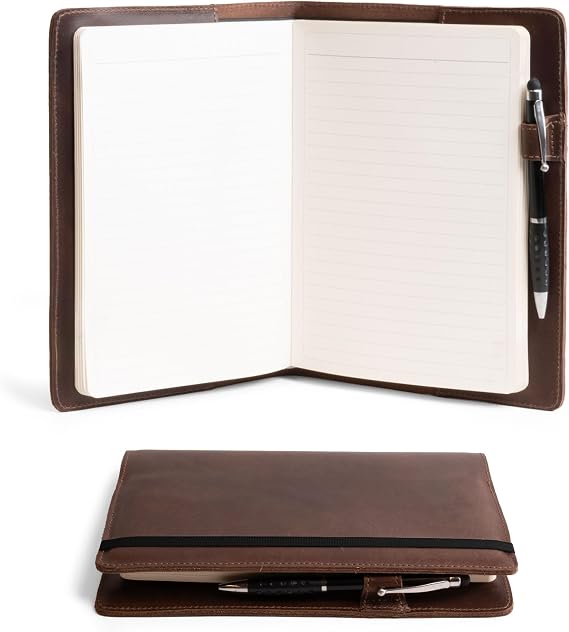 Hide & Drink, Case for Hardcover Leuchtturm A5 (5.75 x 8.25 in.) Notebook, Protective Cover for Journal, Personal Planner, Full Grain Leather, Handmade Writing Accessory (Bourbon Brown, A5)