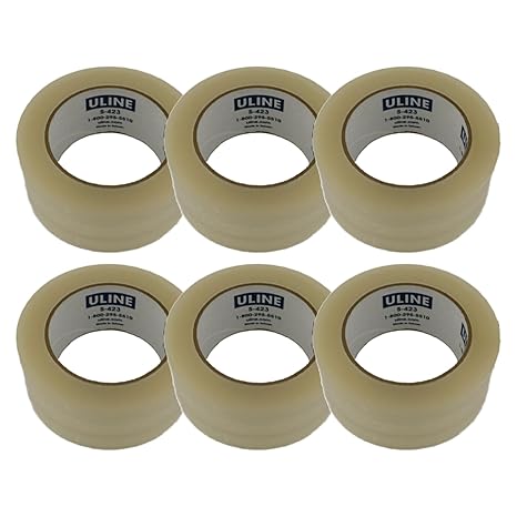 ULINE 2 Mil Clear Packing Tape, 2" x 110 yds | Part # S-423 (6 Rolls)