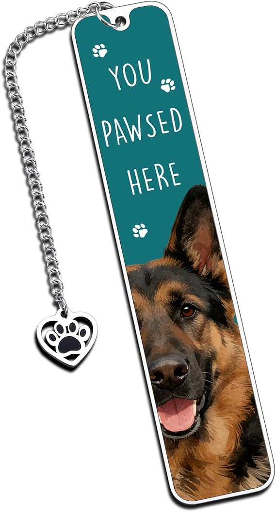 German Shepherd Gifts for Women Men, Gift for German Shepherd Lovers Owners, Dog Dad Gifts for Men, Bookmark Gift for Dog Lovers Kids Adults, Reading Accessories for Book Lover Bookworm Bookish Nerd
