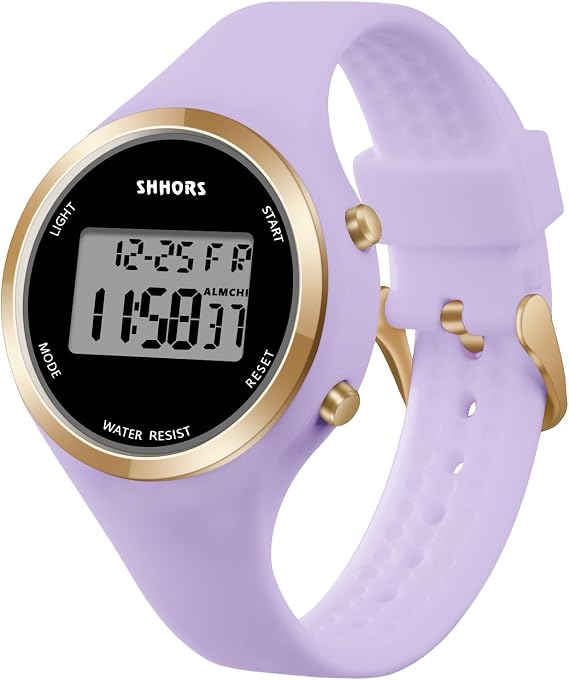 Digital Watches for Student, LED Ladies Digital Watch, Silicon Strap Elecreonic Watches, Outdoor Sport Fashion Ladies Wrist Watch with Alarm Week LED Light for Students Women and Men