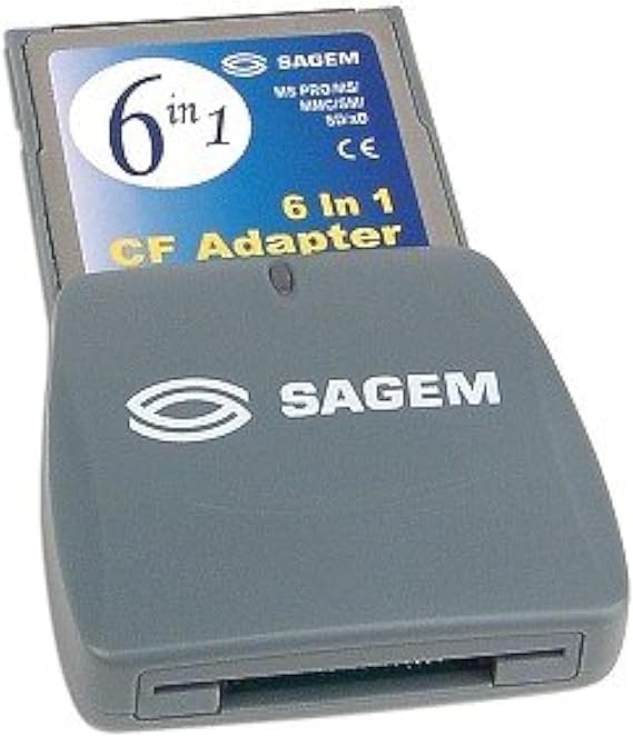 Sagem CompactFlash to MS Pro/MS/MMC/SM/SD/xD Card Adapter - Turn your CF Type I Card Slot into a 6-in-1 Card Reader!