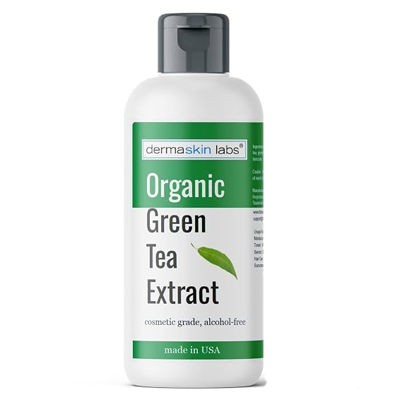 Green Tea Extract Cosmetic Grade, Alcohol Free Natural Skin-Soothing Active for Cosmetics - Organic DIY Skincare Ingredient for Face, Body & Hair (4 oz)