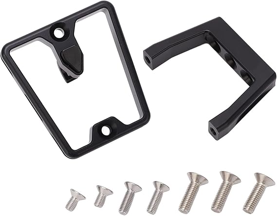 Black Aluminium Alloy Bicycle Front Carrier Block with 3 Holes, Strong Bearing Capacity, Easy Installation, Glossy Edge Design, Compatible with Brompton and Dahon Folding Bikes