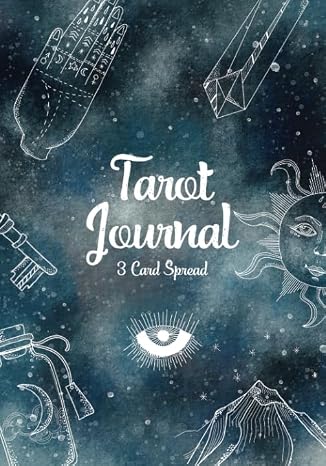 Tarot Journal Three Card Spread: Tarot Diary Recording & Interpreting Readings - 200 Page Fill In - 7x10 in- Star Notebook Matte Finish - Daily Draw 3 Card Spread Journal