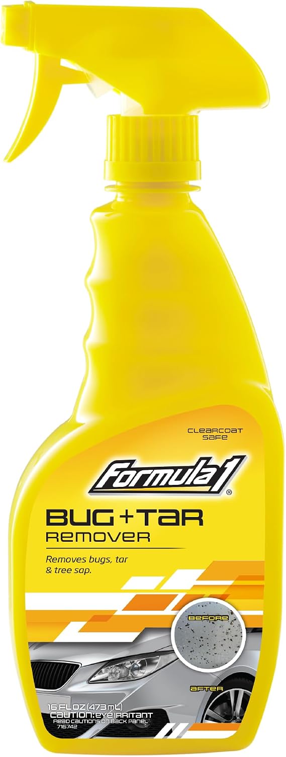 Formula 1 Bug and Tar Remover - Powerful Exterior Degreaser and Pre Wash for Detailing - Safe for All Auto Surfaces, 16 ounces