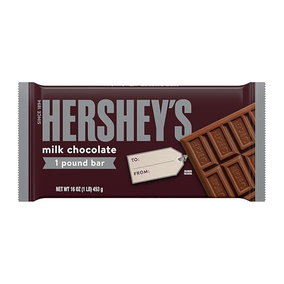 HERSHEY'S Milk Chocolate Candy Gift Bar, 1 lb