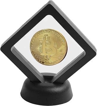 Actual Physical Bit Coin with Gold Plating Display Item Case and Box Collector's Set (Gold Bit Coin)