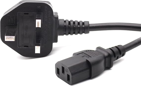 UK Power Cable,Computer & Monitor Power Cable,1 Metre 3 pin Mains Power Lead UK Plug Kettle Lead Universal AC Power Cord for Monitors,LED LCD Smart TV, PC,Printer, etcs (1 M)