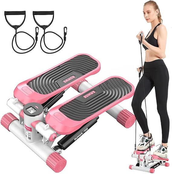 Stepper,Steppers for Exercise, Exercise Step Machine with Display Machine Fitness Aerobic Home Gym Equipment for Beginners and Advanced Users for Home Fitness Equipment, Pink