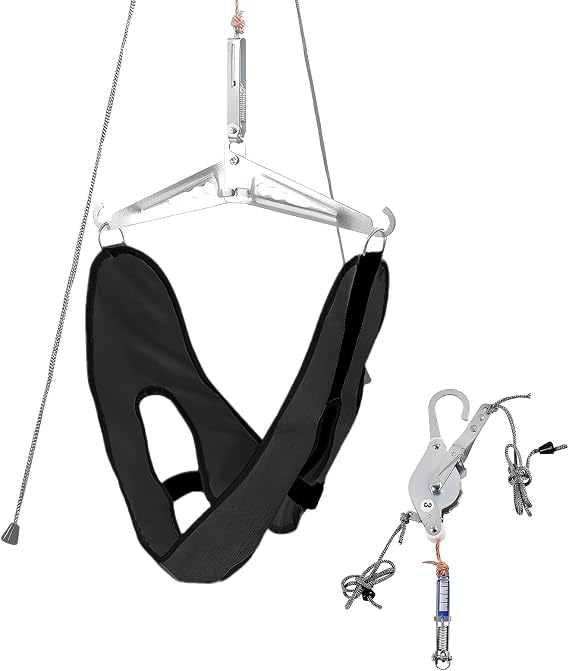 Professional Cervical Neck Traction Device with Dynamometer - Adjustable Home Neck Stretcher, Gear System for Automatic Locking (No Weights), Relieves Pain, Portable for Home & Travel Use
