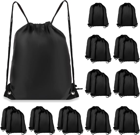 20 Pcs Drawstring Gym Bags, Backpack for Sports, Gym, Travel, Swimming | Drawstring bags bulk, Polyester with PU leather reinforced corners, Foldable for travel