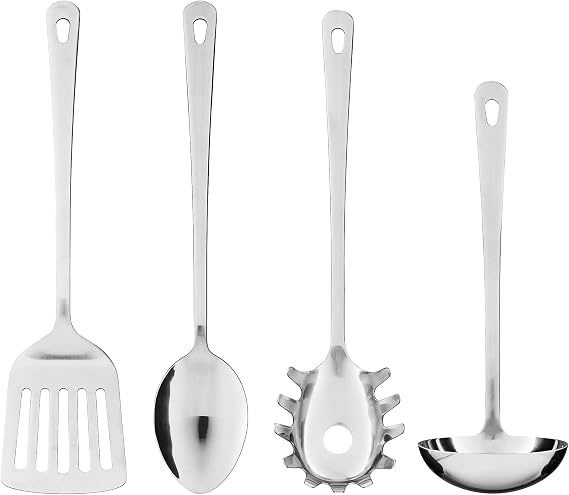 Ikea Grunka 4 parça mutfak gereci seti, paslanmaz çelik