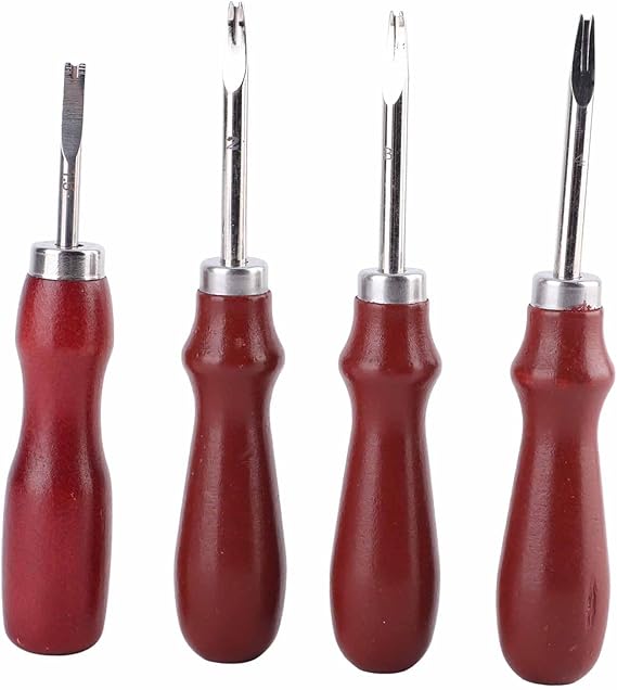 BestAlice Tandy Leather Factory Craftool Edge Beveler Leather Strop 4 Pcs Leather Edger Leather Edge Chamfering Sharpener Hand Made DIY Leather Tool Leather Edge Beveler