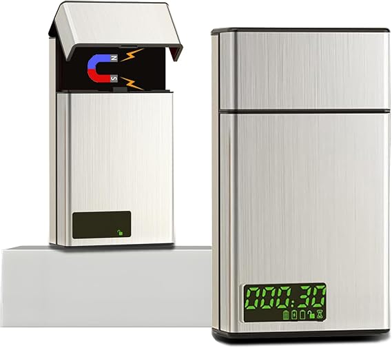 Timed Lock Box Time Locking Small Container with 999 Hours LCD Display Portable Locking Box with Timer Lock for Storage Break Bad Habits Credit card, Cash, Key,Medication