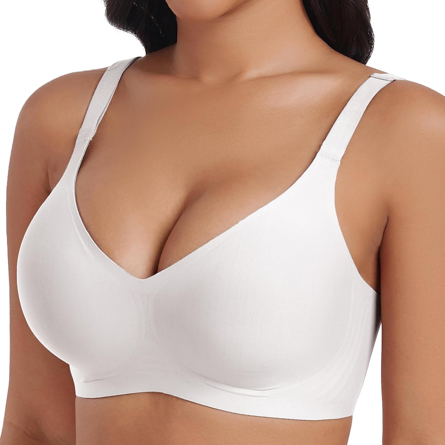 Bra Women Comfortable Big Breasts Upholstered Seamless Bra Comfortable Bra Classic Soft without Iron Push Up Seamless Upholstered T Shirt Padded Bralette with Extender