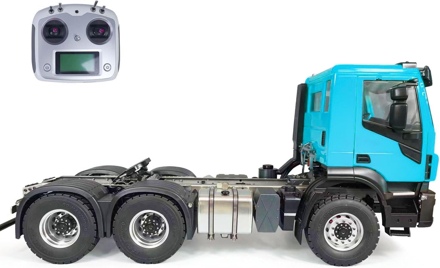 114 6X4 RC Tractor Truck Metal Chassis Remote Control Car 2 Speed Transmission Hobby Grade ModelBlue