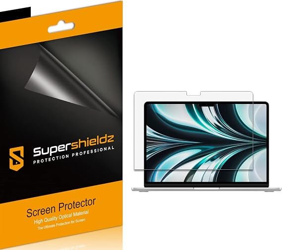 Supershieldz (3 Pack) Designed for MacBook Air 13.6 inch (M5/M4/M3/M2 Chip, 2022-2026) Screen Protector, High Definition Clear Shield (PET)