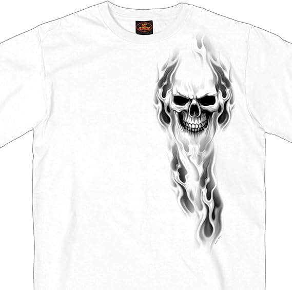 Hot Leathers White Ghost Skull Double Sided T-Shirt