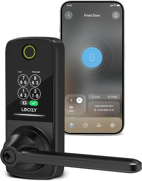 Lockly Secure Pro Latest Smart Lock with Handle - AI Biometric Fingerprint
