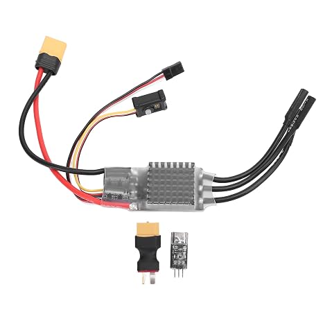 For RC Crawler ESC, AM32 Brushless 80A for 2-6S, Adjustable BEC 5-8.2V Output, with Heatsink, Firmware Upgrade Connector