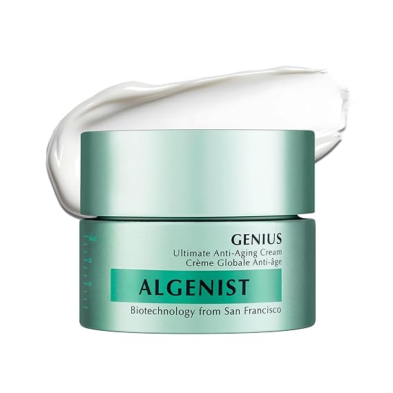 Algenist GENIUS Ultimate Anti Aging Face Cream - Firming Moisturizer with Alguronic Acid & Microalgae Oil - Helps Improve Skin Density, Elasticity & Radiance - Daily Face & Neck Cream (2 Fl Oz)