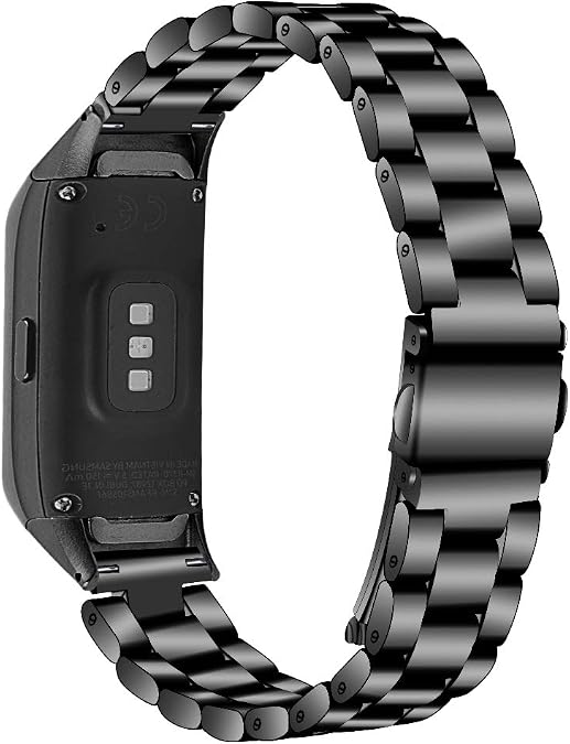 ECSEM Compatible with Samsung Galaxy Fit SM-R370 Bands, Galaxy Fit Watch Band Solid Stainless Steel Metal Replacement Bracelet Strap fit Galaxy Fit SM-R370 Smart Watch, Adjustable