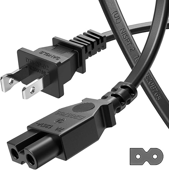 Sewing Machine Power Cord, 6FT AC Power Cable Compatible with Brother, Singer, Bernina, White, Baby-Lock, Viking and Pfaff Sewing Machine cs6000i