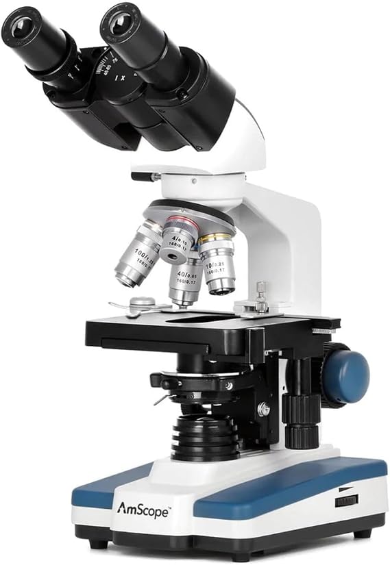 AmScope Composite Microscope with 3D Stage + USB Camera and 40X-2500X LED Digital Binoculars