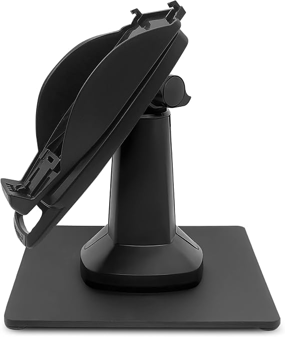 ENS Tailwind Verifone Vx520 EMV CTLS 7" Latch and Lock Flexipole Plus Pole Mount Terminal Stand with Square Freestanding Mobility Base Plate, Black