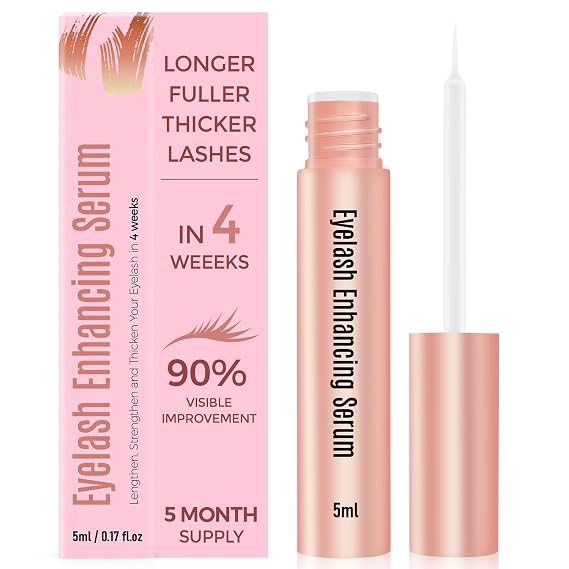 Lash Serum for Longer & Fuller Looking Lashes, Gentle Eyelash Enhancing Serum with Peptides & Biotin | Fragrance-Free, Suitable for Sensitive Eyes, 5ml (5-Month Supply)