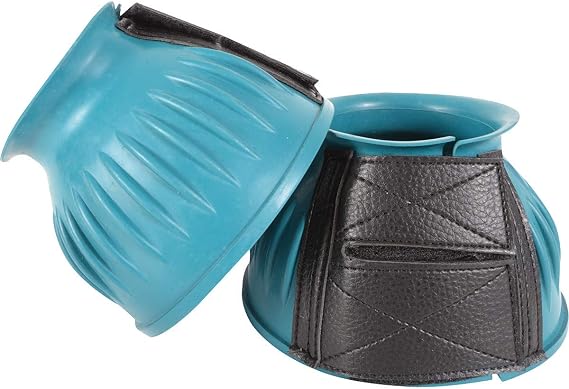 Cashel Rubber Horse Bell Boots Teal L